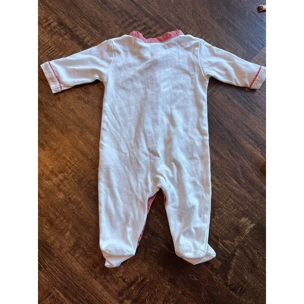 Kissy kissy embroidered Christmas footie pajamas newborn